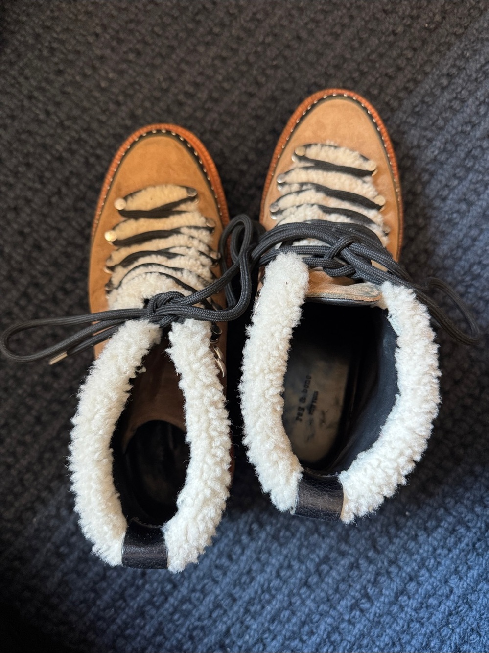 rag & bone Compass Genuine Shearling Combat Boot - Picture 4 of 7